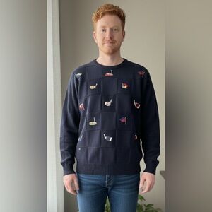 PIVOT RULES Vintage Navy Crewneck Golf Clubs Putters Cotton Sweater Men’s Medium